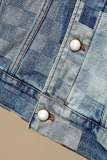 Louis Vuitton New Fashion Couple Mosaic Checkerboard Denim Jacket
