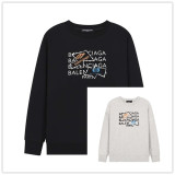 Balenciaga New Colorful Tyrannosaurus Rex Logo Printed Round Neck Hoodie