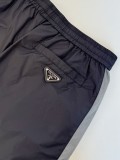 Prada New Black Grey Splicing Hooded Jacket Pants Set