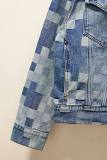 Louis Vuitton New Fashion Couple Mosaic Checkerboard Denim Jacket