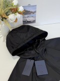 Prada New Black Grey Splicing Hooded Jacket Pants Set