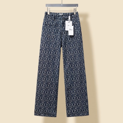 Dior Fashion Full Letter Logo Jacquard Straight leg Pants