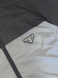 Prada New Black Grey Splicing Hooded Jacket Pants Set