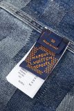 Louis Vuitton New Fashion Couple Mosaic Checkerboard Denim Jacket