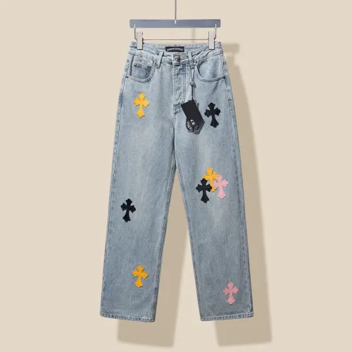Chrome Hearts Classic Retro Washed Candy Cross Denim Pants
