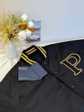 Prada Fashion Letter Embroidered Patchwork Pilot Jacket Baseball Jacket