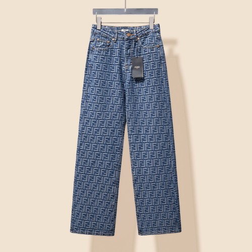 Fendi Classic Retro Washed FF Printed Jeans