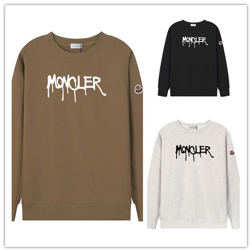 Moncler Fashion Logo Printed Round Neck Sweatshirt Unisex Casual Sweatshirt