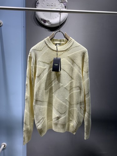 Fendi New Classic Full FF Jacquard Round Neck Wool Sweater