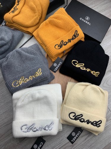 Chanel Couple Fashion Warm Wool Set Hat