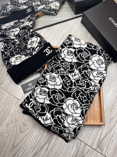 Chanel Couple Fashion Warm Wool Set Hat