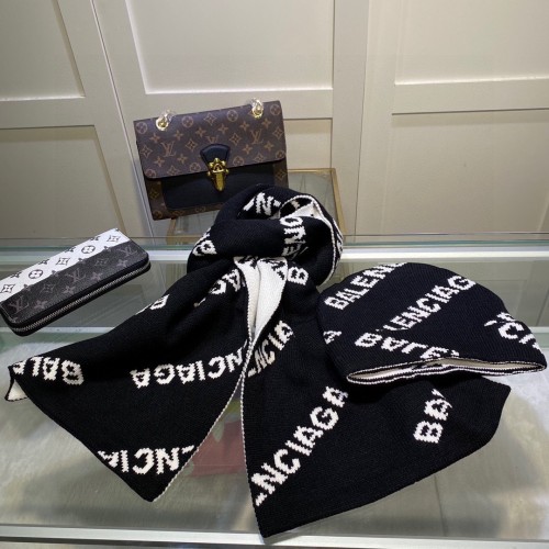 Balenciaga New Fashion Logo Jacquard Double sided Hat Set