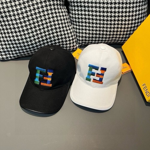 Fendi Classic Double F Embroidered Baseball Hat Couple's Casual Duck Tongue Hat