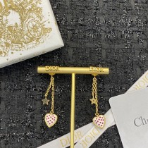 Chanel New Fashion Red and White Wave Dot Love Earrings