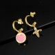 Louis Vuitton Classic Versatile Gold Heart Clover Asymmetric Earrings