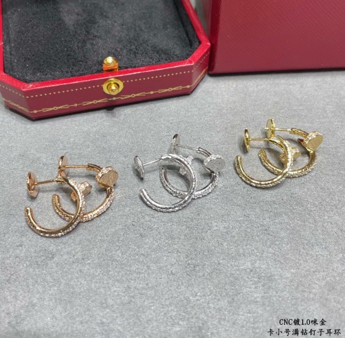 Cartier New Fashion Full Diamond Small Nail Earrings