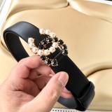 Chanel New Fashion Small Fragrant Style Double C Belt 30MM