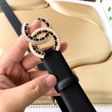 Chanel New Fashion Small Fragrant Style Double C Belt 30MM