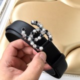 Chanel New Fashion Small Fragrant Style Double C Belt 30MM