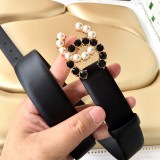 Chanel New Fashion Small Fragrant Style Double C Belt 30MM