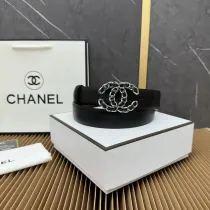 Chanel Classic Fragrance Style Double C Double sided Leather Belt 30MM