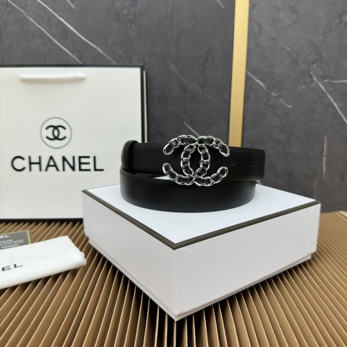 Chanel Classic Fragrance Style Double C Double sided Leather Belt 30MM