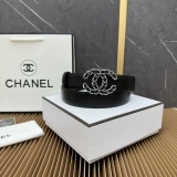 Chanel Classic Fragrance Style Double C Double sided Leather Belt 30MM
