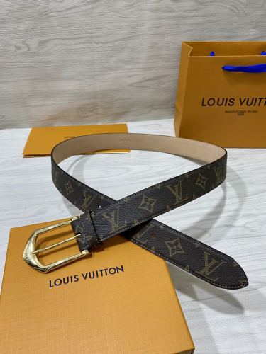 Louis Vuitton Classic Logo Printed Leather Belt 35MM