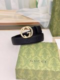 Gucci Classic Double G Lychee Pattern Leather Belt 40MM