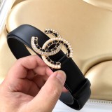 Chanel New Fashion Small Fragrant Style Double C Belt 30MM