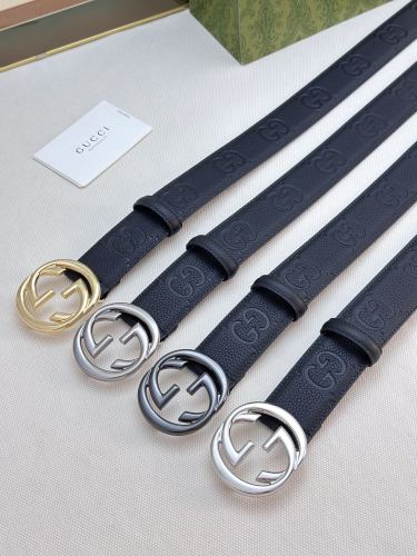 Gucci Classic Double G Lychee Pattern Leather Belt 40MM