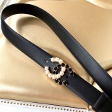 Chanel New Fashion Small Fragrant Style Double C Belt 30MM
