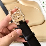 Chanel New Fashion Small Fragrant Style Double C Belt 30MM
