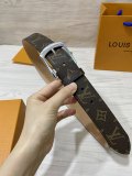 Louis Vuitton Classic Logo Printed Leather Belt 35MM