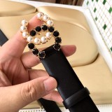 Chanel New Fashion Small Fragrant Style Double C Belt 30MM
