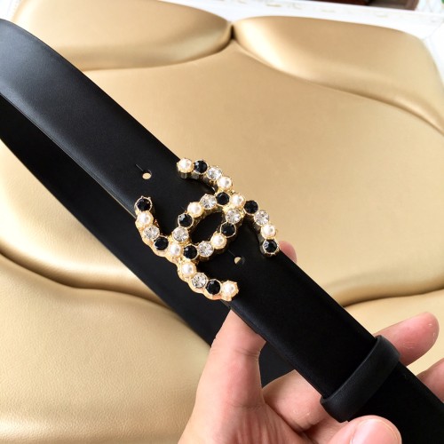 Chanel New Fashion Small Fragrant Style Double C Belt 30MM