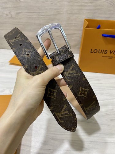 Louis Vuitton Classic Logo Printed Leather Belt 35MM