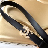Chanel New Fashion Small Fragrant Style Double C Belt 30MM