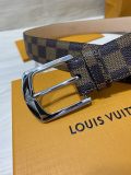 Louis Vuitton Classic Checkered Leather Belt 35MM