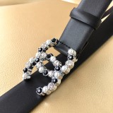 Chanel New Fashion Small Fragrant Style Double C Belt 30MM