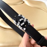 Chanel New Fashion Small Fragrant Style Double C Belt 30MM