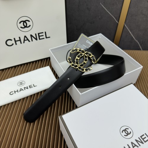 Chanel Classic Fragrance Style Double C Double sided Leather Belt 30MM