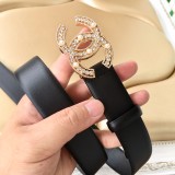 Chanel New Fashion Small Fragrant Style Double C Belt 30MM