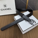 Chanel Classic Fragrance Style Double C Double sided Leather Belt 30MM