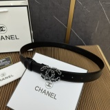 Chanel Classic Fragrance Style Double C Double sided Leather Belt 30MM