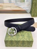 Gucci Classic Double G Lychee Pattern Leather Belt 40MM