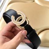 Chanel New Fashion Small Fragrant Style Double C Belt 30MM