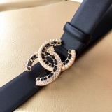 Chanel New Fashion Small Fragrant Style Double C Belt 30MM
