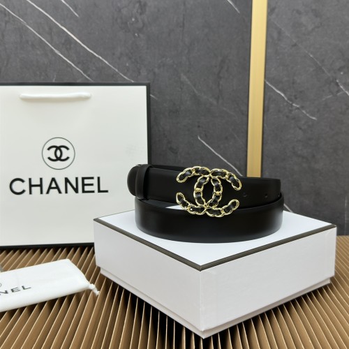 Chanel Classic Fragrance Style Double C Double sided Leather Belt 30MM