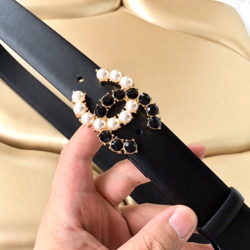 Chanel New Fashion Small Fragrant Style Double C Belt 30MM